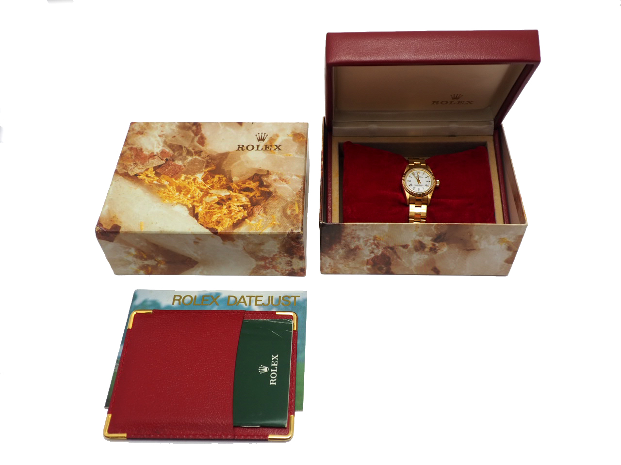 Rolex 67198 Oyster Perpetual 18K Solid Gold Lady 26mm Roman Digit/ White Dial Watch - Image 2