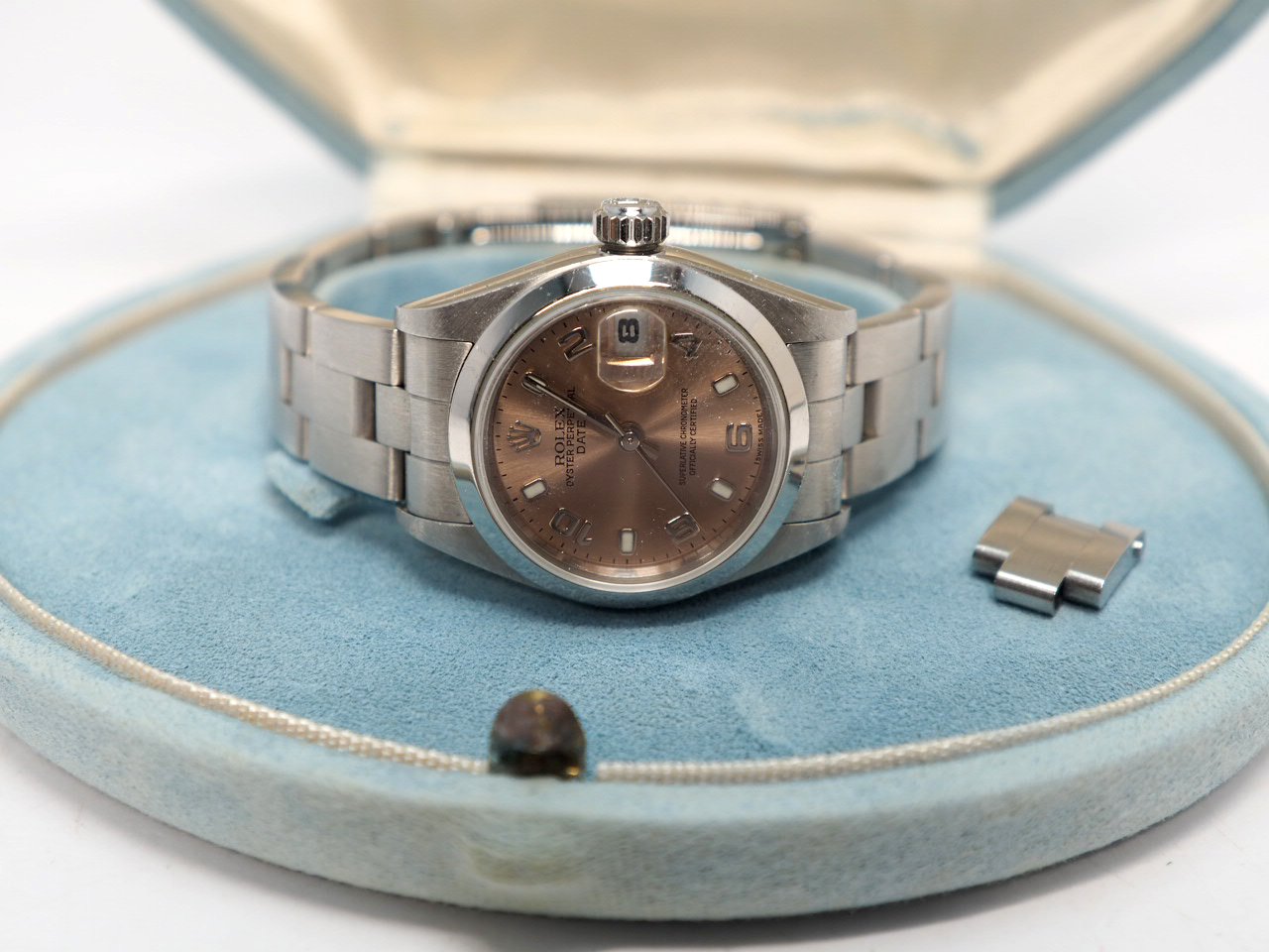 Rolex 79160 Lady's Oyster Perpertual Datejust 26mm Salmon Pink/ Rose Arabic Dial Stainless Steel Automatic Watch - Image 3