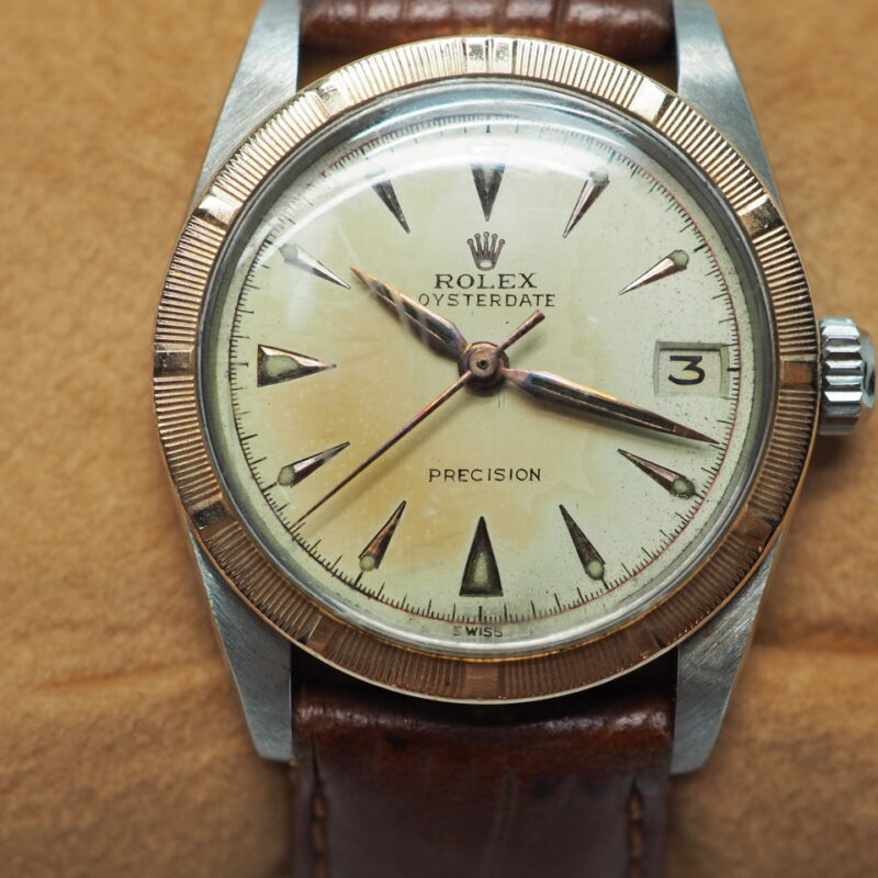 Rolex 68274 Vintage Rose Gold 31mm Oysterdate Precision Winding Watch