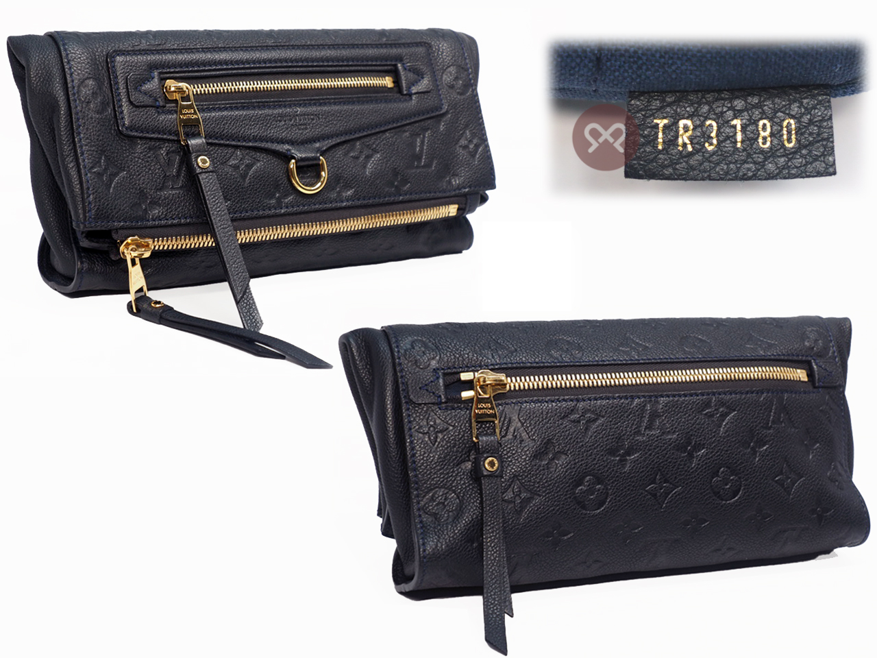 Louis Vuitton M93425 Bleu Infin Monogram Empreinte Petillante Clutch (TR3180) - Image 3