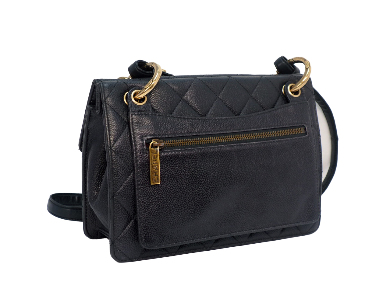 Season Collection ! Chanel 18685887 Dark Grey Caviar Chunky Chain Flap Bag in Brass Gold Hardware - Image 4