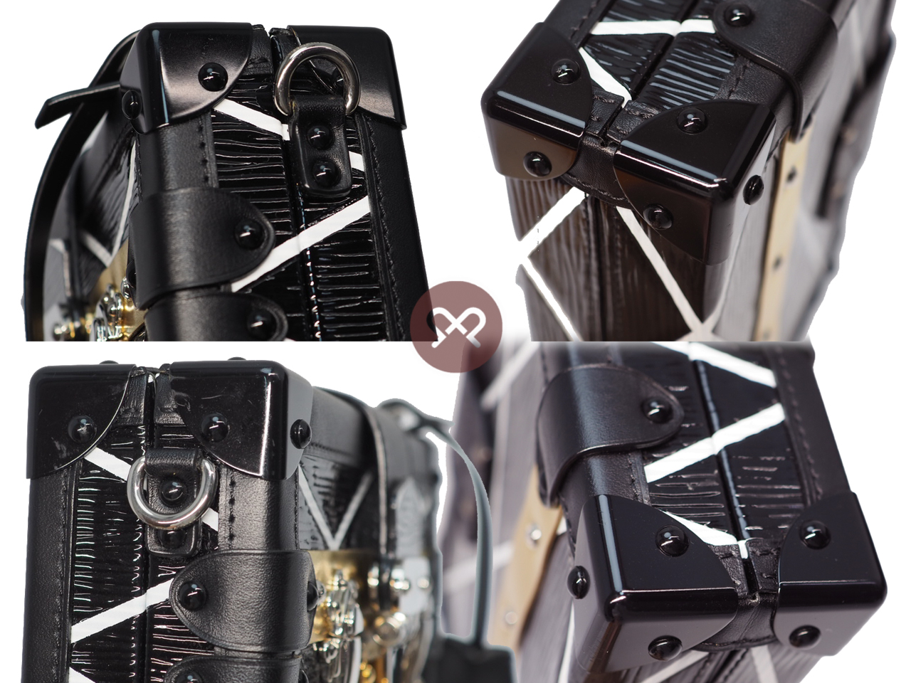 Limited Edition ! Louis Vuitton M42366 Gold/Silver Petite-Malle Epi Leather Black Malletage Clutch/ Crossbody (PL4134) - Image 6
