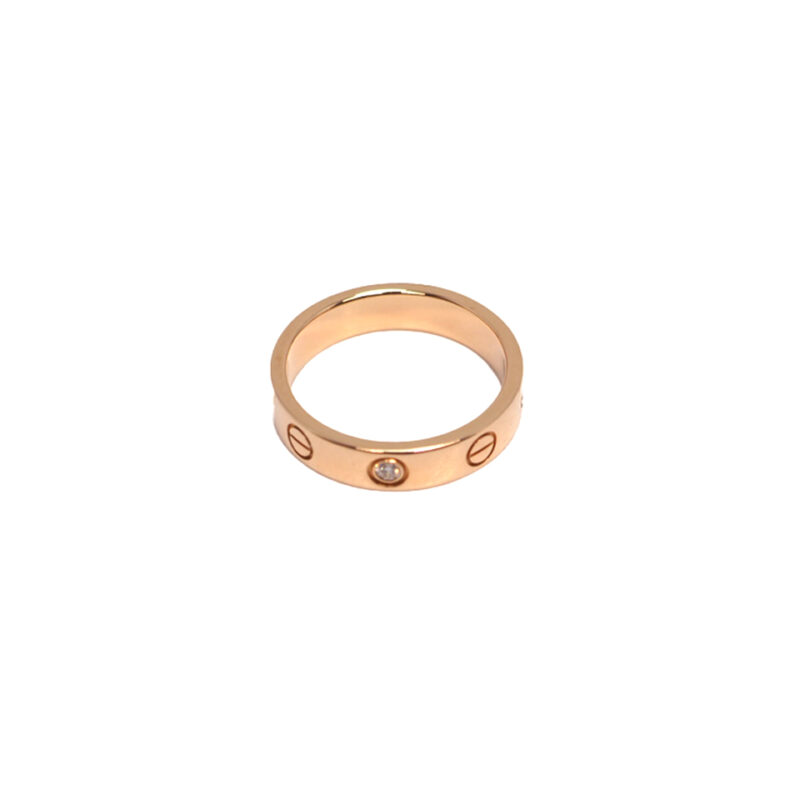 CARTIER 18K LOVE Wedding Band, 1 Diamond 18K Yellow Gold Ring (NV0644)
