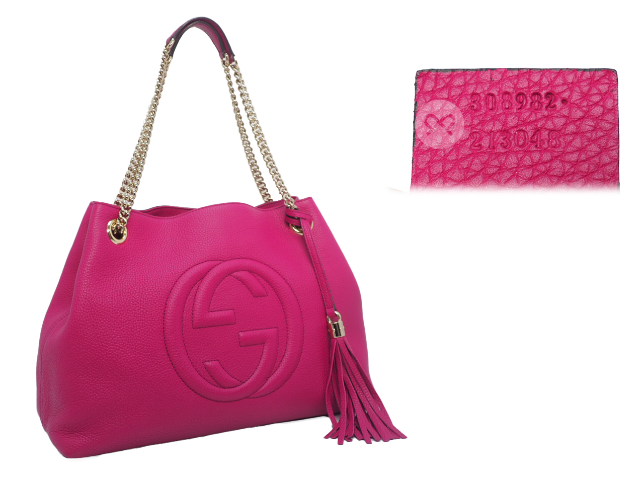 Gucci 308982 Fuchsia chain Soho Interlocking G Shoulder Bag - Image 2