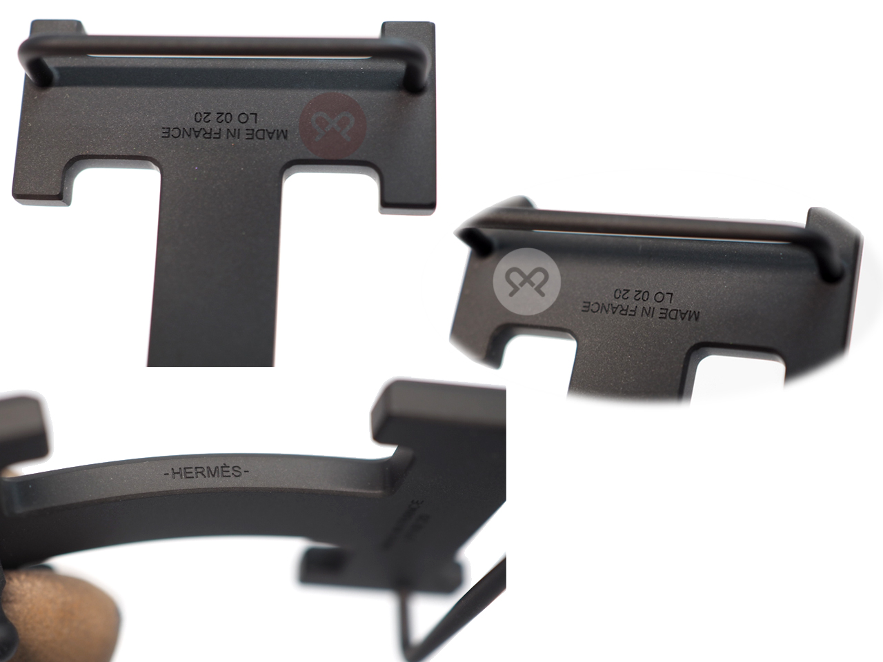 Hermes 32mm Mat Black H Buckle with Etoupe/ White Reversible Belt 85cm - Image 4