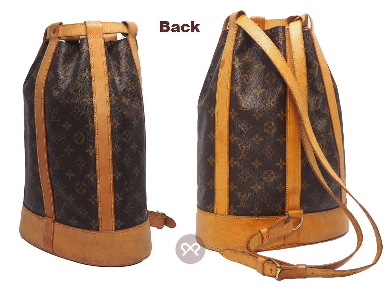 Louis Vuitton M42243 Monogram Canvas Randonnee Backpack/ Shoulder Bag (AS0977) - Image 3