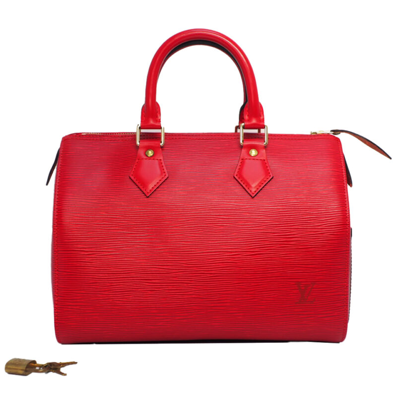 BRAND NEW ! Louis Vuitton M43017 Red Epi Leather Speedy 25 (SP0949)