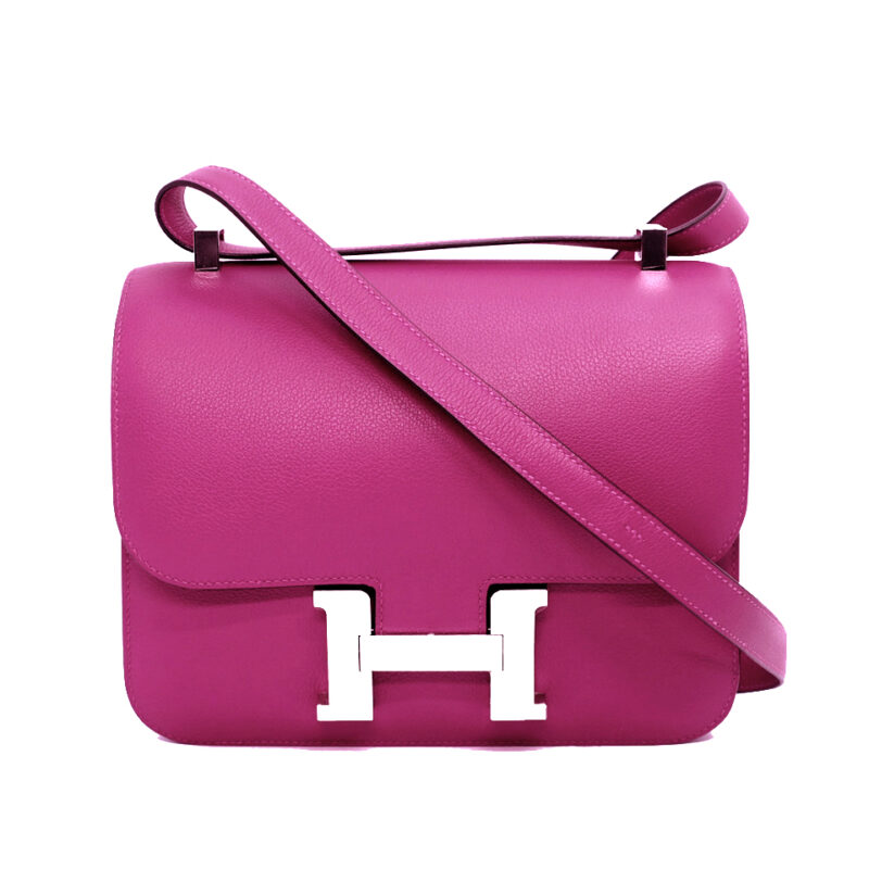 Hermes Constance III 24cm C Stamp Evercolor Rose Poupre Palladium Hardware