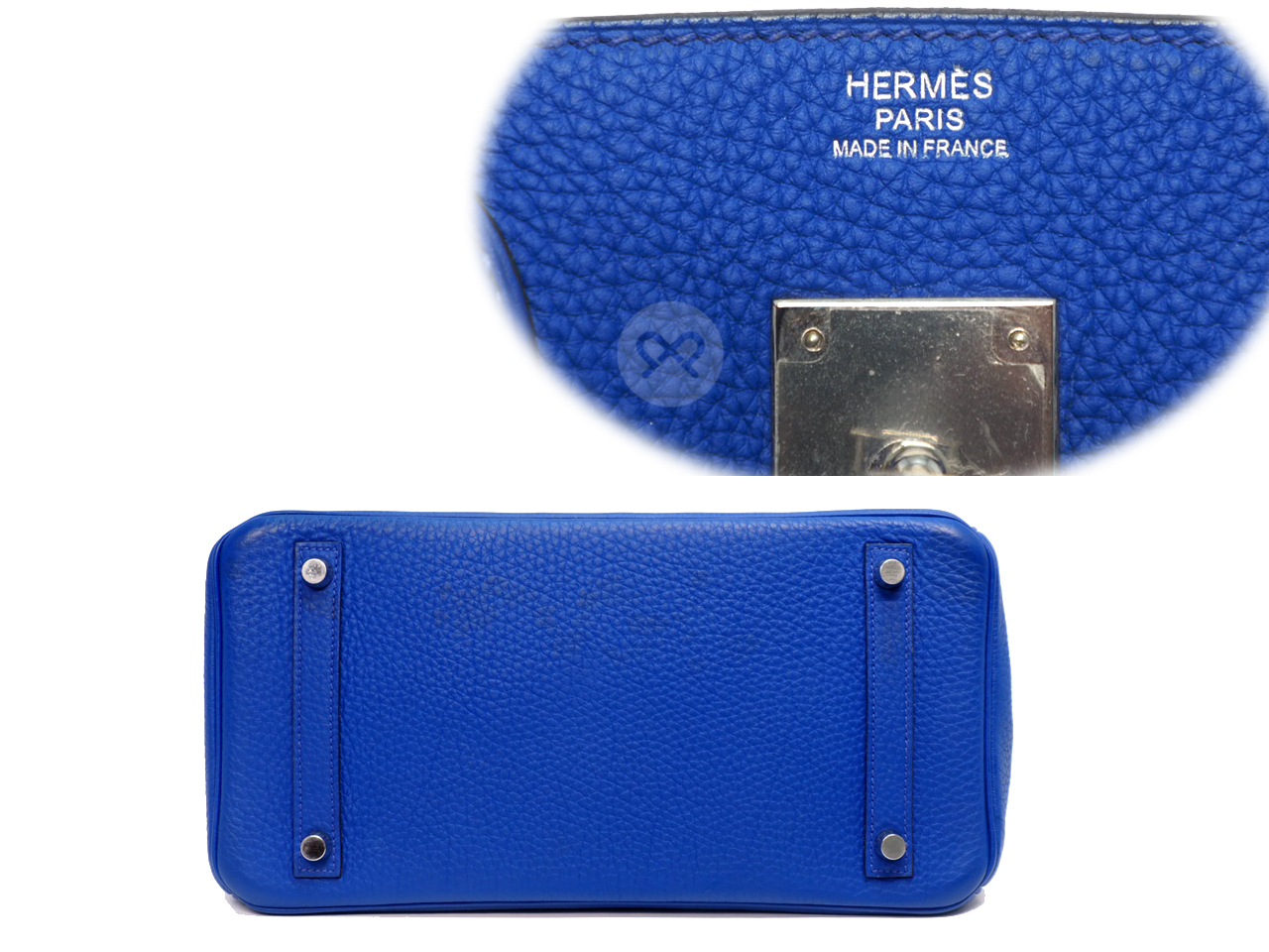 Hermes Birkin 30 Blue Electric Togo Leather Q Stamp Palladium Hardware - Image 3