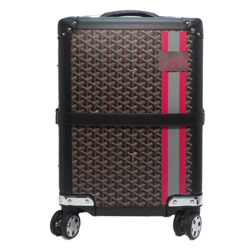 Goyard Black Goyardine Coated Canvas/ Leather Bourget PM Trolley Travel Luggage
