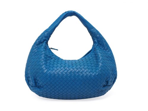 Bottega Veneta 232499 Electric Blue Belly Veneta Intrecciato Woven Small Hobo Bag
