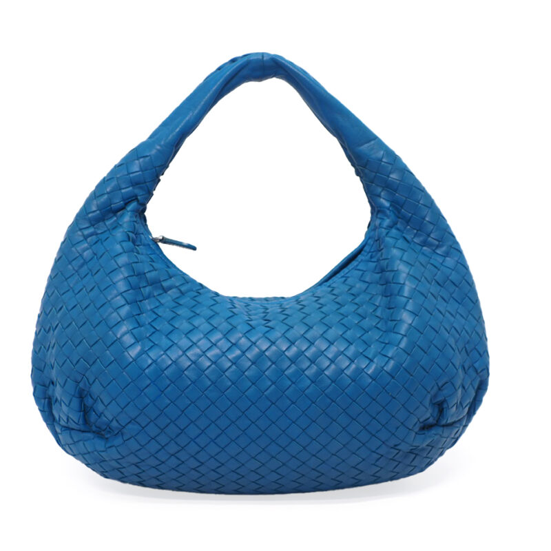 Bottega Veneta 232499 Electric Blue Belly Veneta Intrecciato Woven Small Hobo Bag