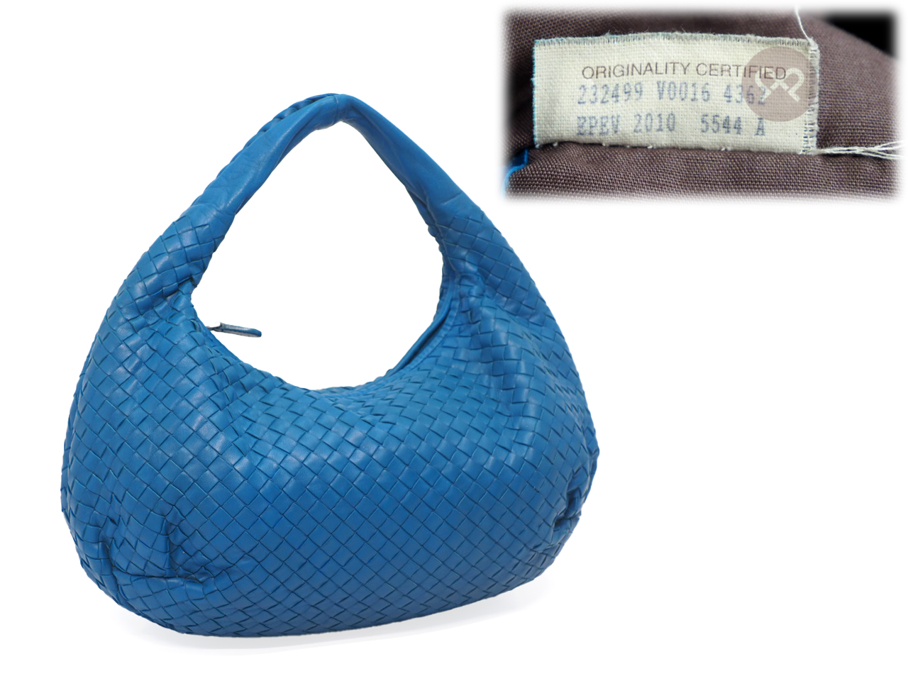 Bottega Veneta 232499 Electric Blue Belly Veneta Intrecciato Woven Small Hobo Bag - Image 2