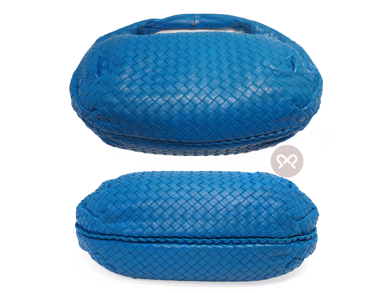 Bottega Veneta 232499 Electric Blue Belly Veneta Intrecciato Woven Small Hobo Bag - Image 4