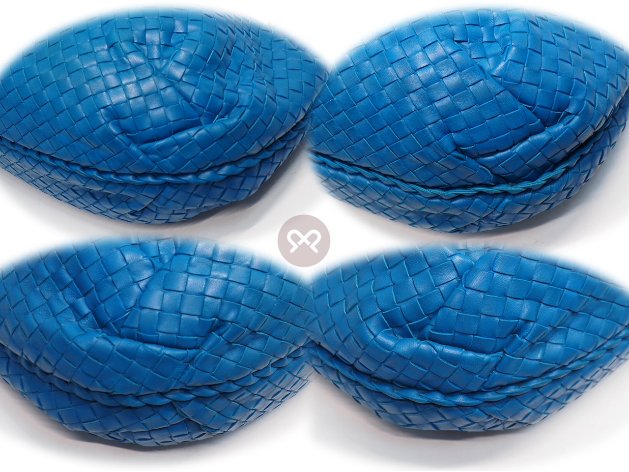 Bottega Veneta 232499 Electric Blue Belly Veneta Intrecciato Woven Small Hobo Bag - Image 5