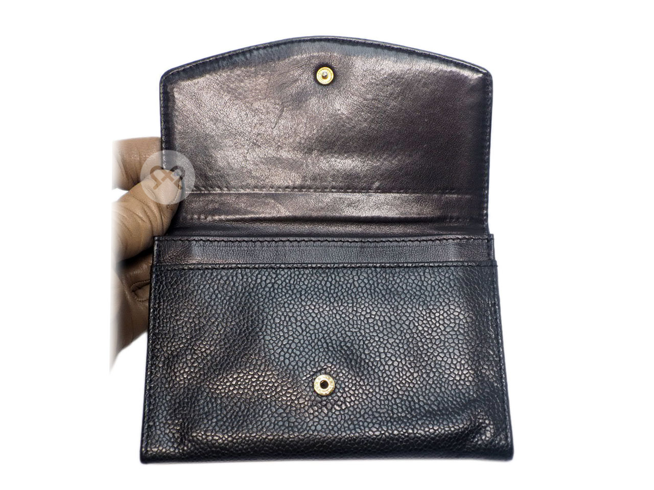 Chanel 2456239 Vintage Black Caviar Leather Coin/ Card/ Wallet/ Clutch - Image 5