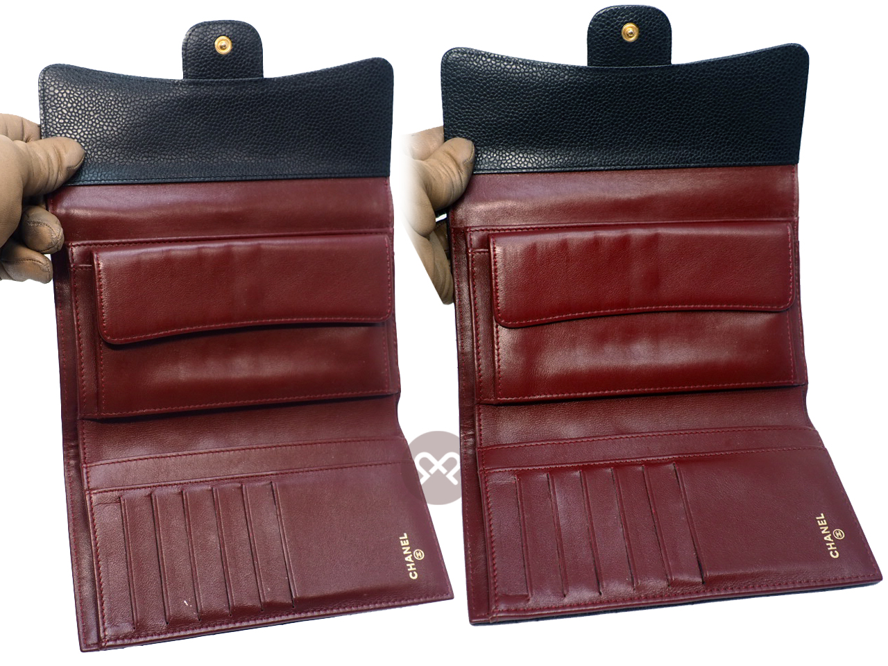 Chanel 16826545 Black Caviar A31506 Timeless Classic Flap Long Wallet 6 Cards Bi-fold Gold Hardware - Image 5
