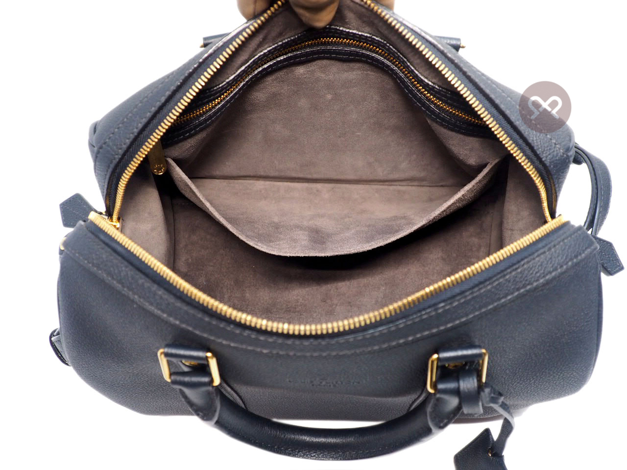 Louis Vuitton Asphalt Black/ Blue Cobalt Calf Leather Sophia Coppola SC PM Speedy Bag ( FO3186 ) - Image 9