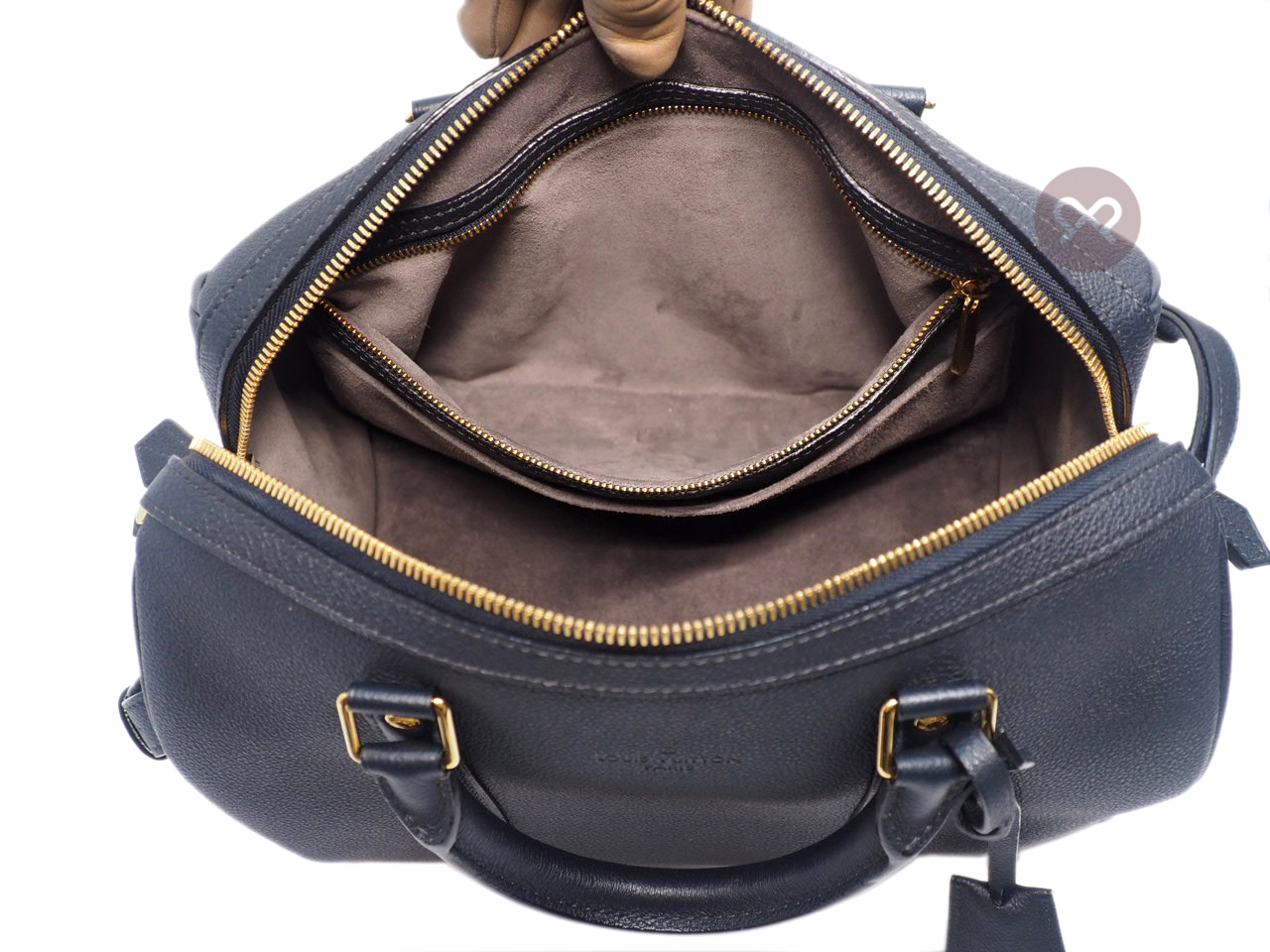 Louis Vuitton Asphalt Black/ Blue Cobalt Calf Leather Sophia Coppola SC PM Speedy Bag ( FO3186 ) - Image 10