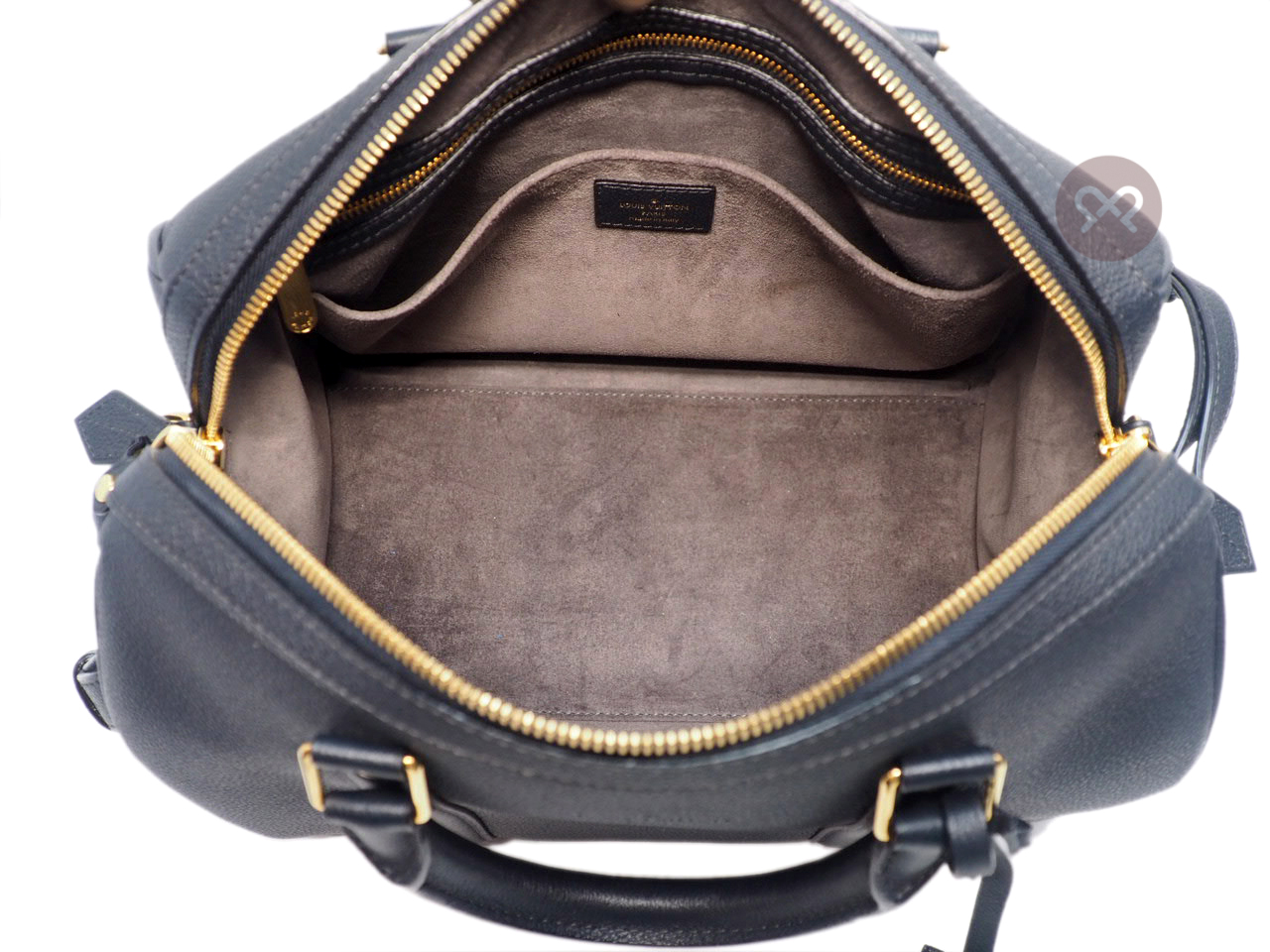 Louis Vuitton Asphalt Black/ Blue Cobalt Calf Leather Sophia Coppola SC PM Speedy Bag ( FO3186 ) - Image 11
