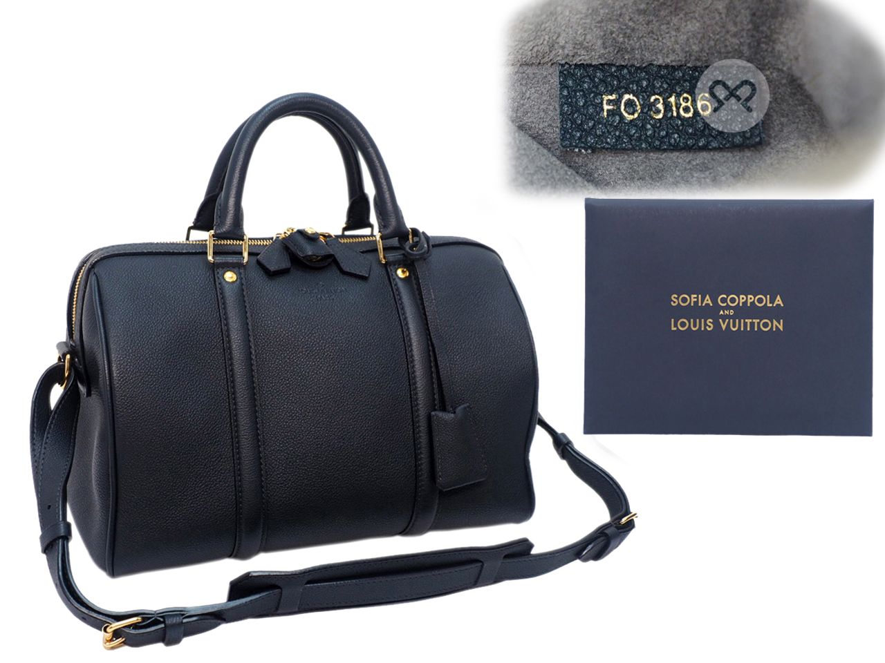 Louis Vuitton Asphalt Black/ Blue Cobalt Calf Leather Sophia Coppola SC PM Speedy Bag ( FO3186 ) - Image 2