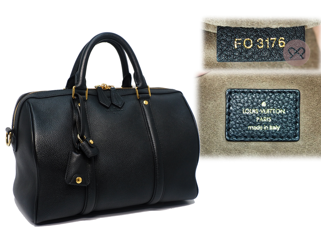 Louis Vuitton M96500 Asphalt/ Black Cobalt Calf Leather Sophia Coppola SC PM Speedy Bag (FO3176) - Image 2