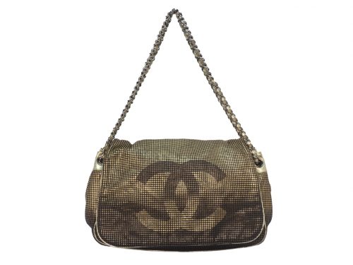 Chanel 11910412 Limited Edition Metallic Gold Hollywood Accordion Flap Shoulder Bag