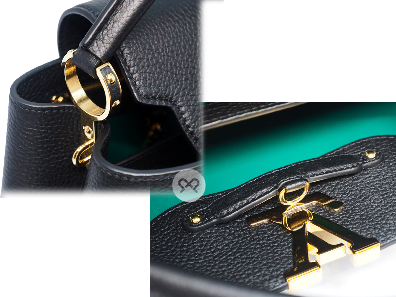 BRAND NEW ! Louis Vuitton M59066 Limited Collection Black Taurillon Leather LV Signature CAPUCINES BB - Image 7