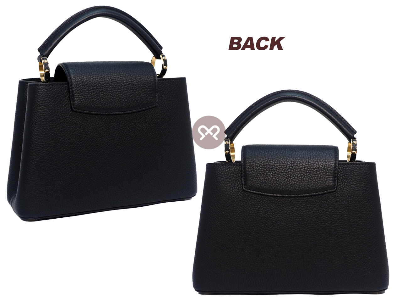 BRAND NEW ! Louis Vuitton M59066 Limited Collection Black Taurillon Leather LV Signature CAPUCINES BB - Image 3