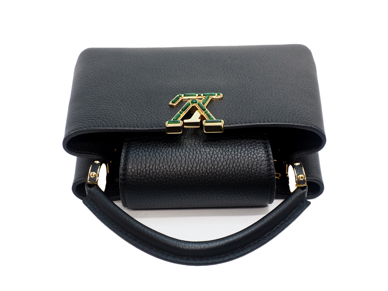BRAND NEW ! Louis Vuitton M59066 Limited Collection Black Taurillon Leather LV Signature CAPUCINES BB - Image 4