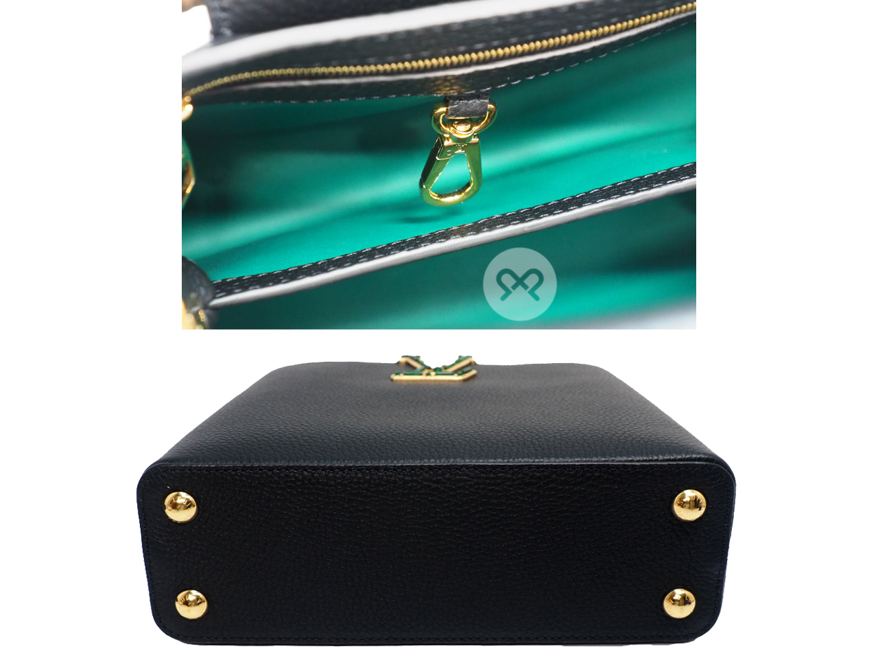 BRAND NEW ! Louis Vuitton M59066 Limited Collection Black Taurillon Leather LV Signature CAPUCINES BB - Image 5