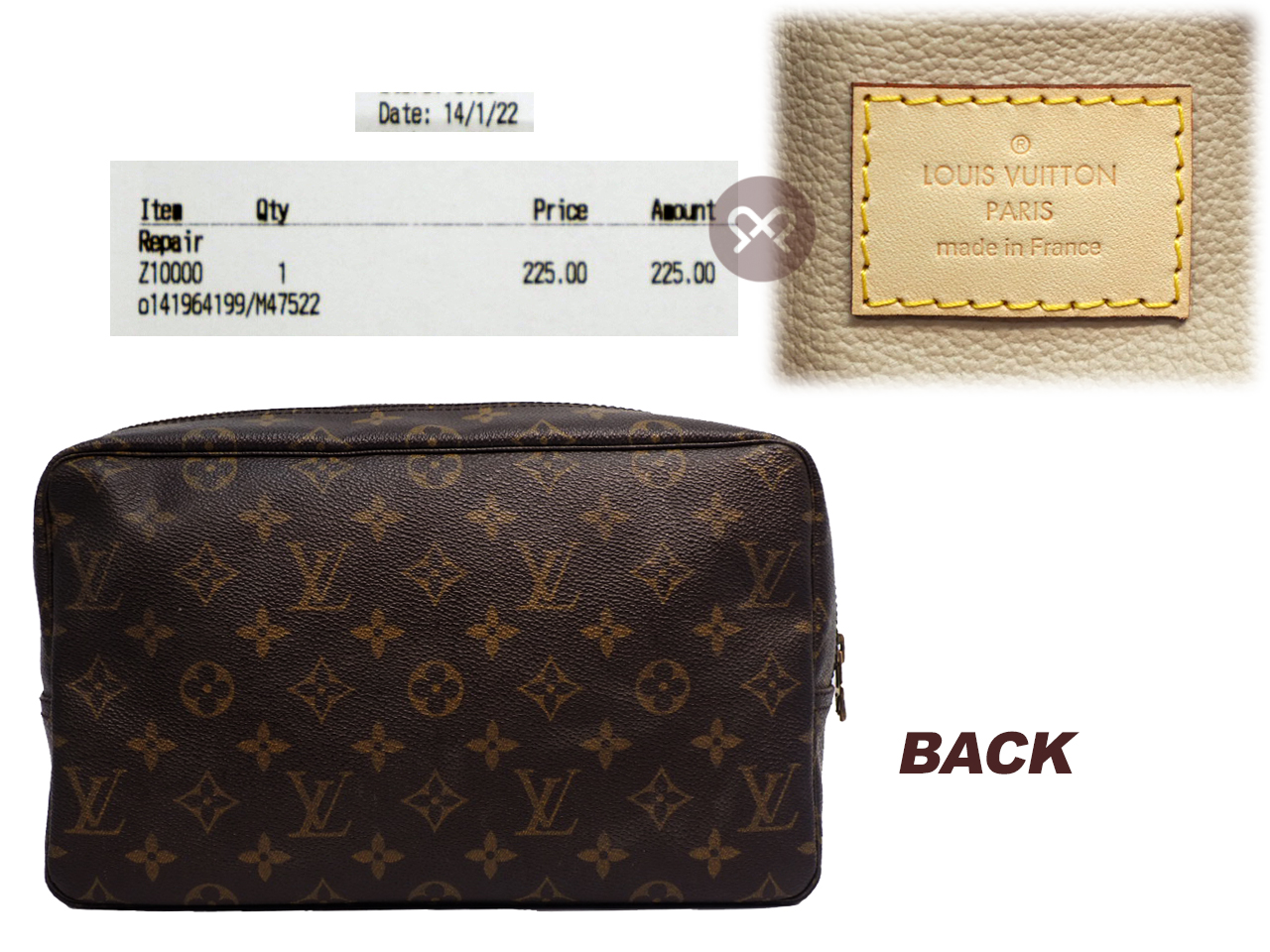 Louis Vuitton M47522 Monogram Canvas Trousse Toilette/ Toiletry 28 Pouch Bag - Image 2