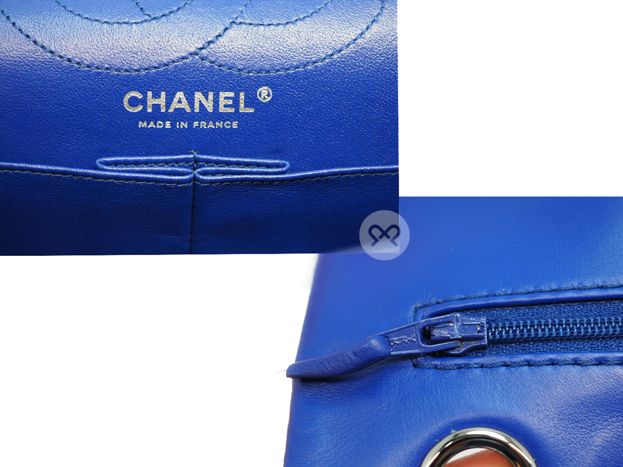 Limited Edition ! Chanel 2.55 Reissue 226 Patent Caviar Leather Navy Blue/ Electric Blue 28cm Medium Ruthenium Hardware - Image 9