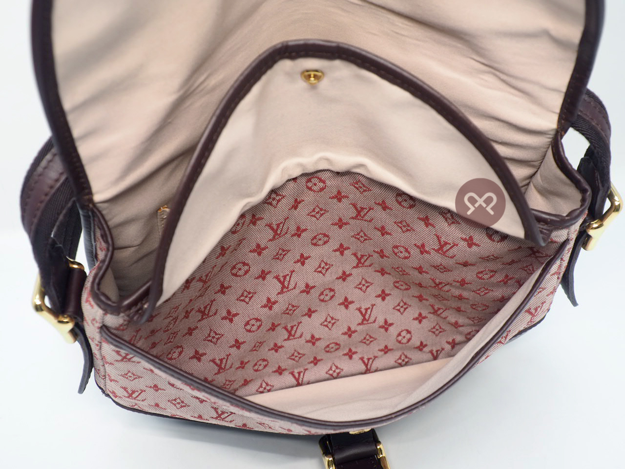 Louis Vuitton M92671 Cerise/ Cherry Monogram Mini Lin Canvas Berangere Document Shoulder/ Crossbody Bag ( TH0014) - Image 9