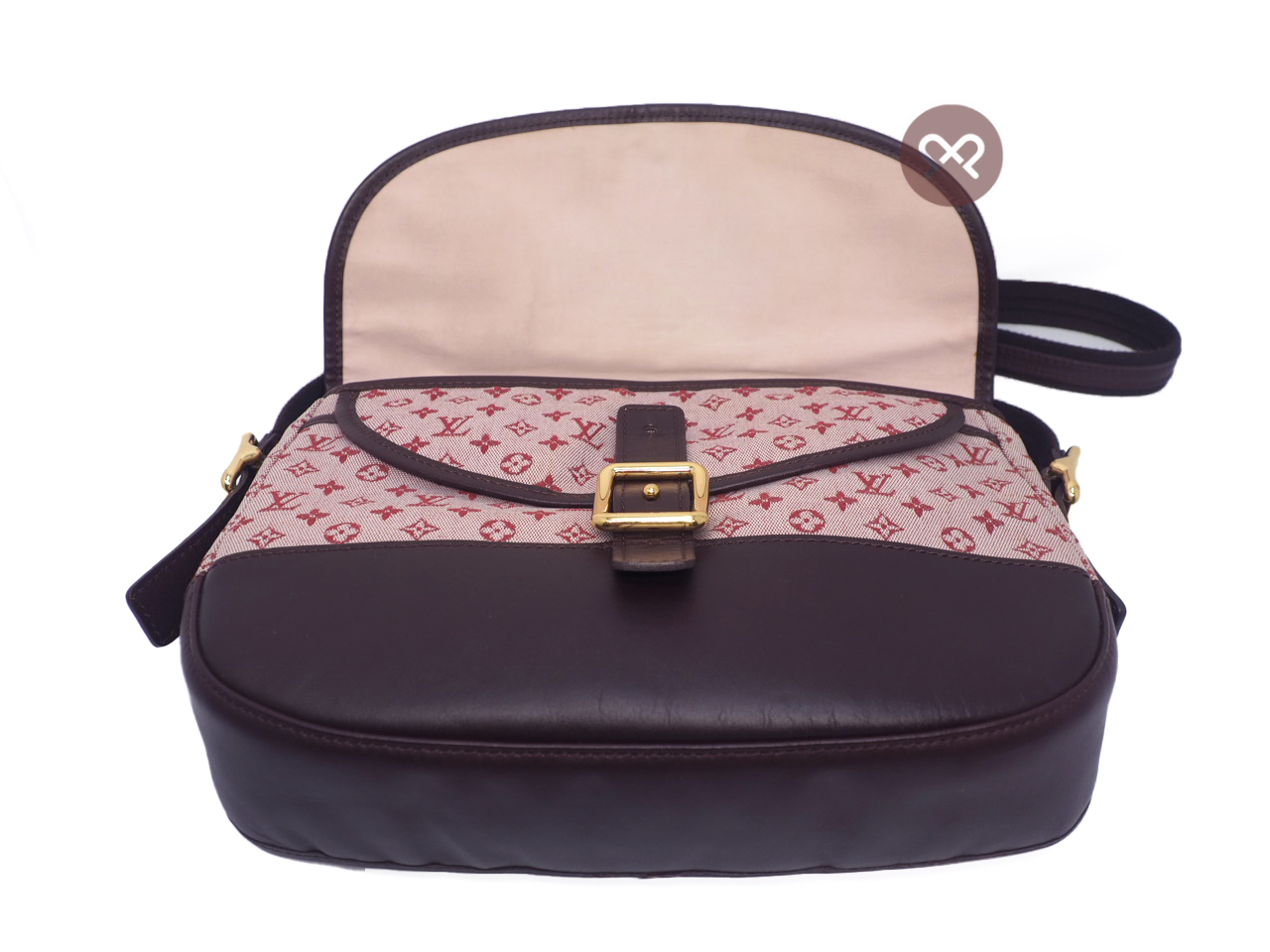 Louis Vuitton M92671 Cerise/ Cherry Monogram Mini Lin Canvas Berangere Document Shoulder/ Crossbody Bag ( TH0014) - Image 5
