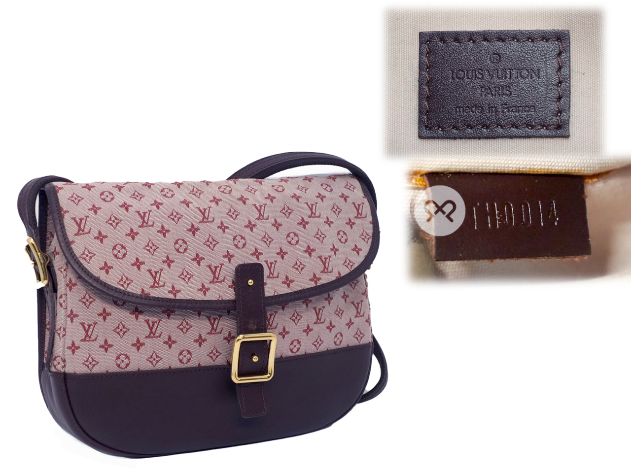 Louis Vuitton M92671 Cerise/ Cherry Monogram Mini Lin Canvas Berangere Document Shoulder/ Crossbody Bag ( TH0014) - Image 2