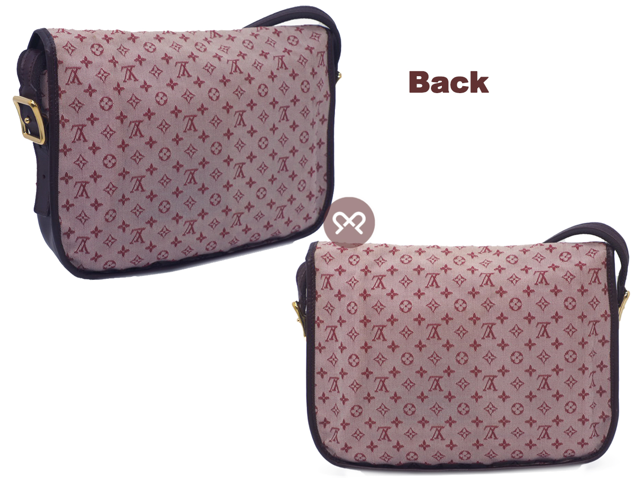 Louis Vuitton M92671 Cerise/ Cherry Monogram Mini Lin Canvas Berangere Document Shoulder/ Crossbody Bag ( TH0014) - Image 3