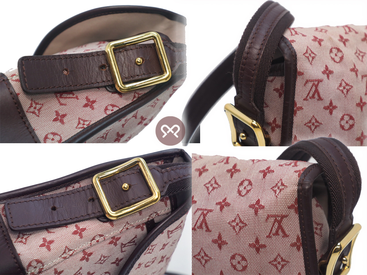 Louis Vuitton M92671 Cerise/ Cherry Monogram Mini Lin Canvas Berangere Document Shoulder/ Crossbody Bag ( TH0014) - Image 7
