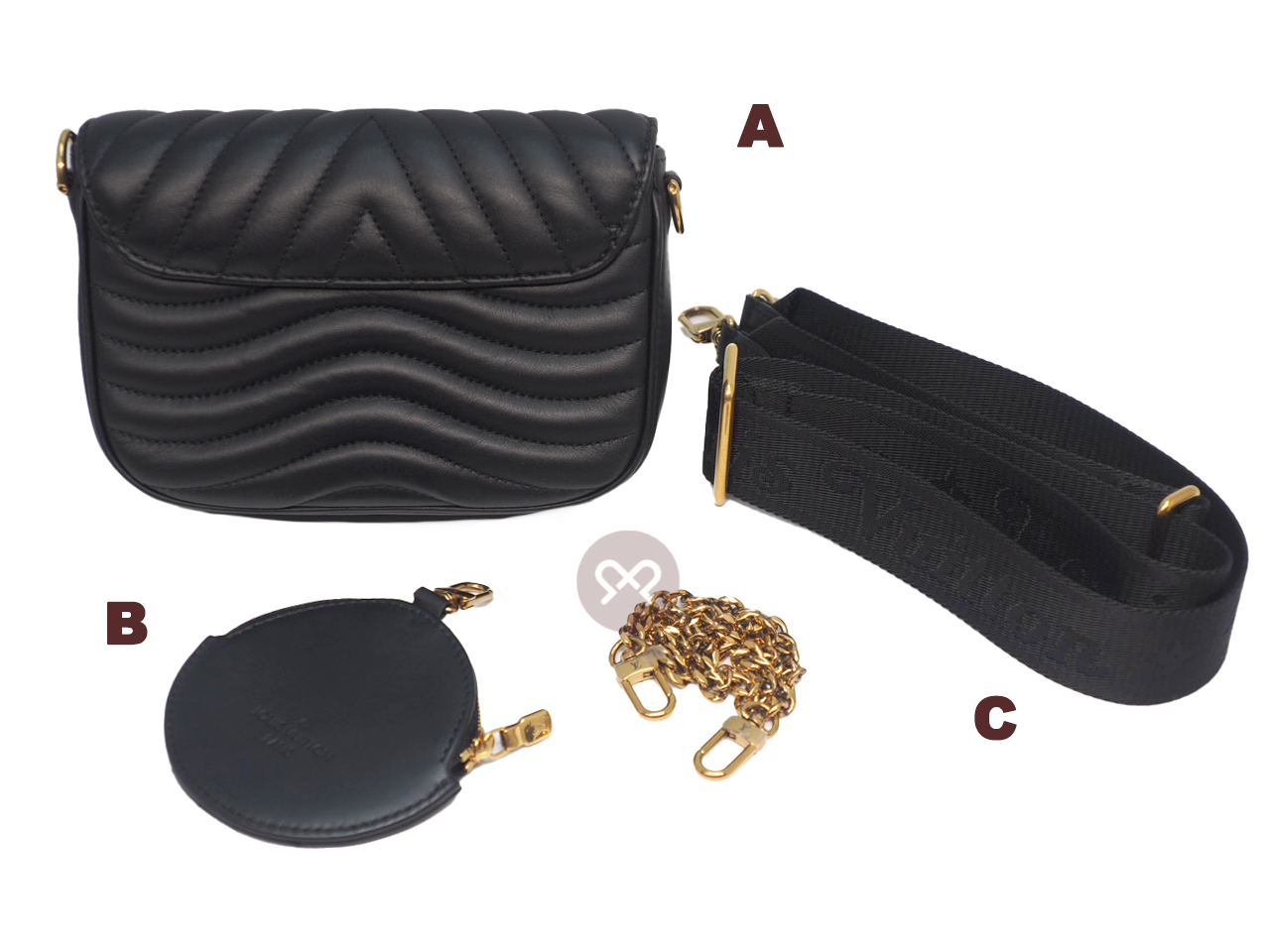 Louis Vuitton M56461 Black Calf Leather New Wave Multi Pochette Handbag - Image 3