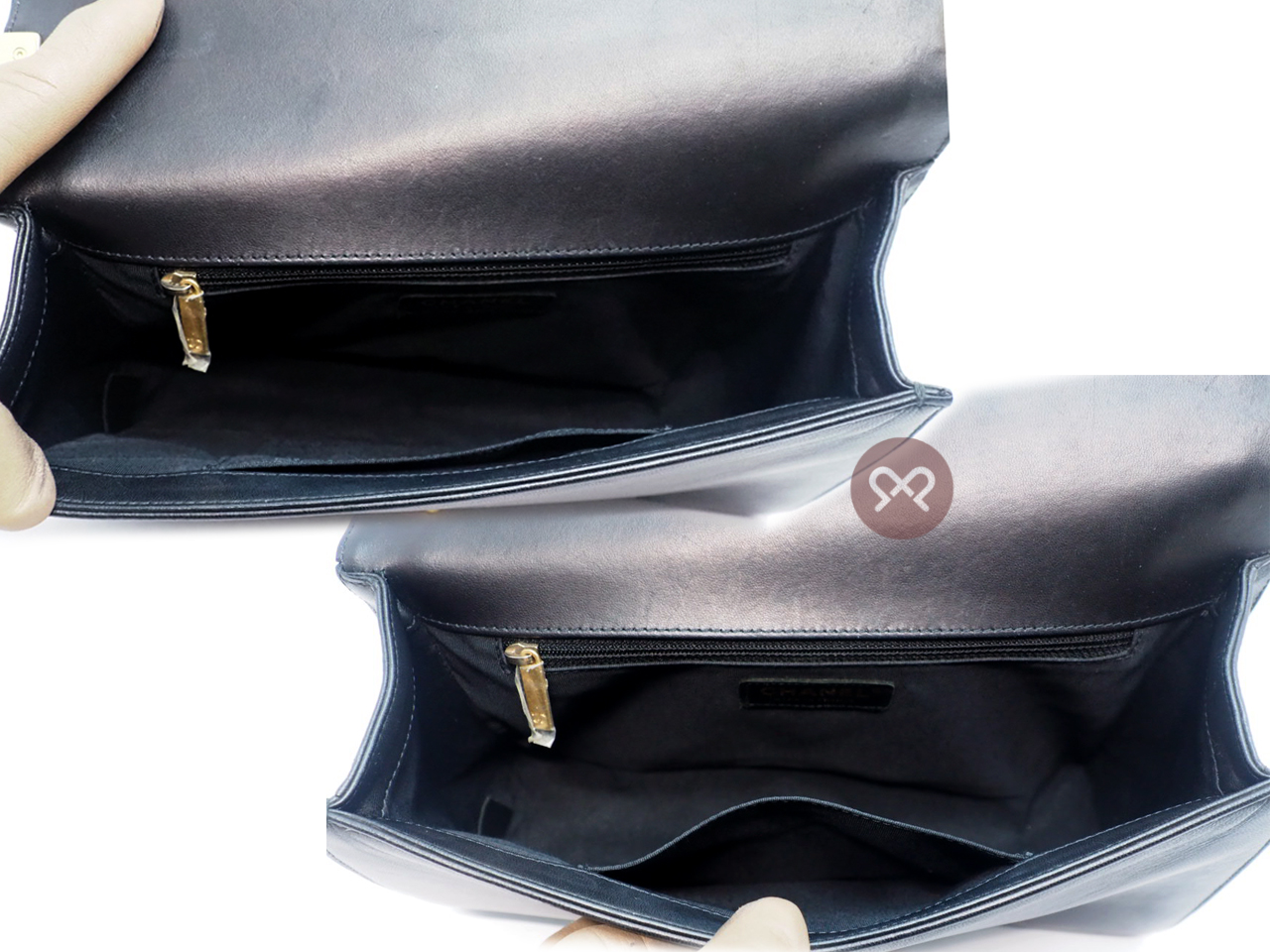 Chanel 21367880 Black Lambskin New Medium/ Large Boy 28cm A92193Y Antique Gold-Tone Hardware - Image 8