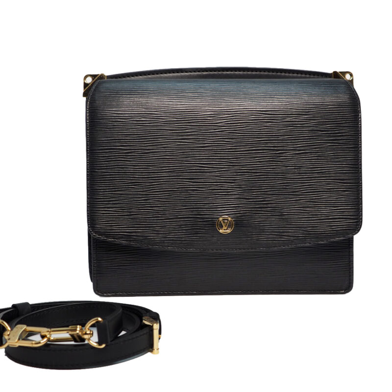 Louis Vuitton Vintage Grenelle Black Epi Leather Clutch/ Shoulder/ Messenger Bag
