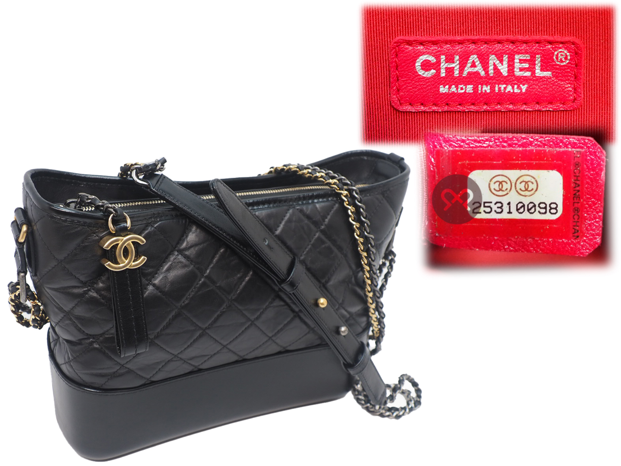 CHANEL 25310098 A93824Y 28cm Black Quilted Leather Gabrielle Large Hobo Shoulder bag - Image 3