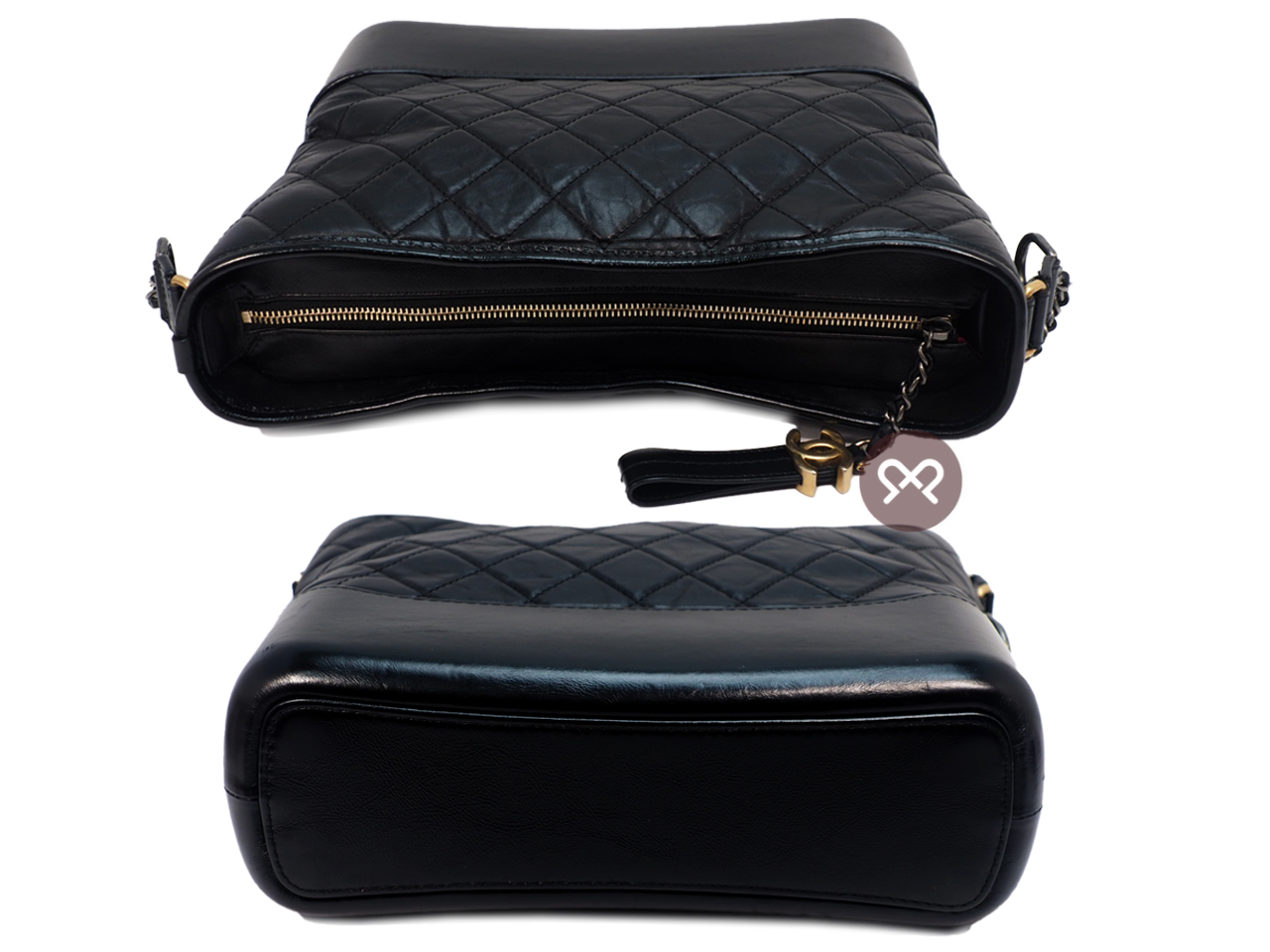 CHANEL 25310098 A93824Y 28cm Black Quilted Leather Gabrielle Large Hobo Shoulder bag - Image 5