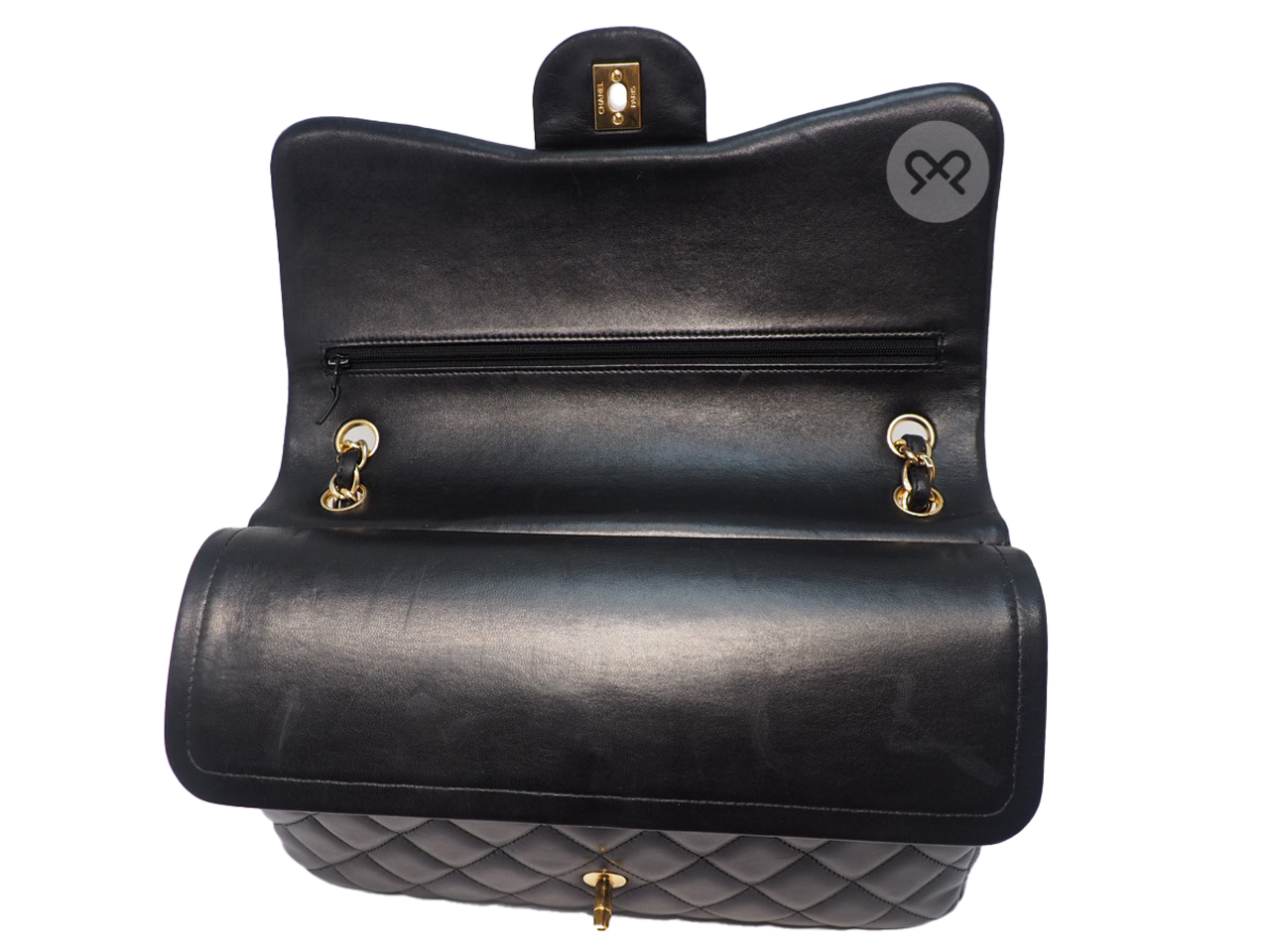 Chanel 14980709 Black Lambskin A58600 Classic Jumbo Double Flap 30cm Gold Hardware Bag - Image 8