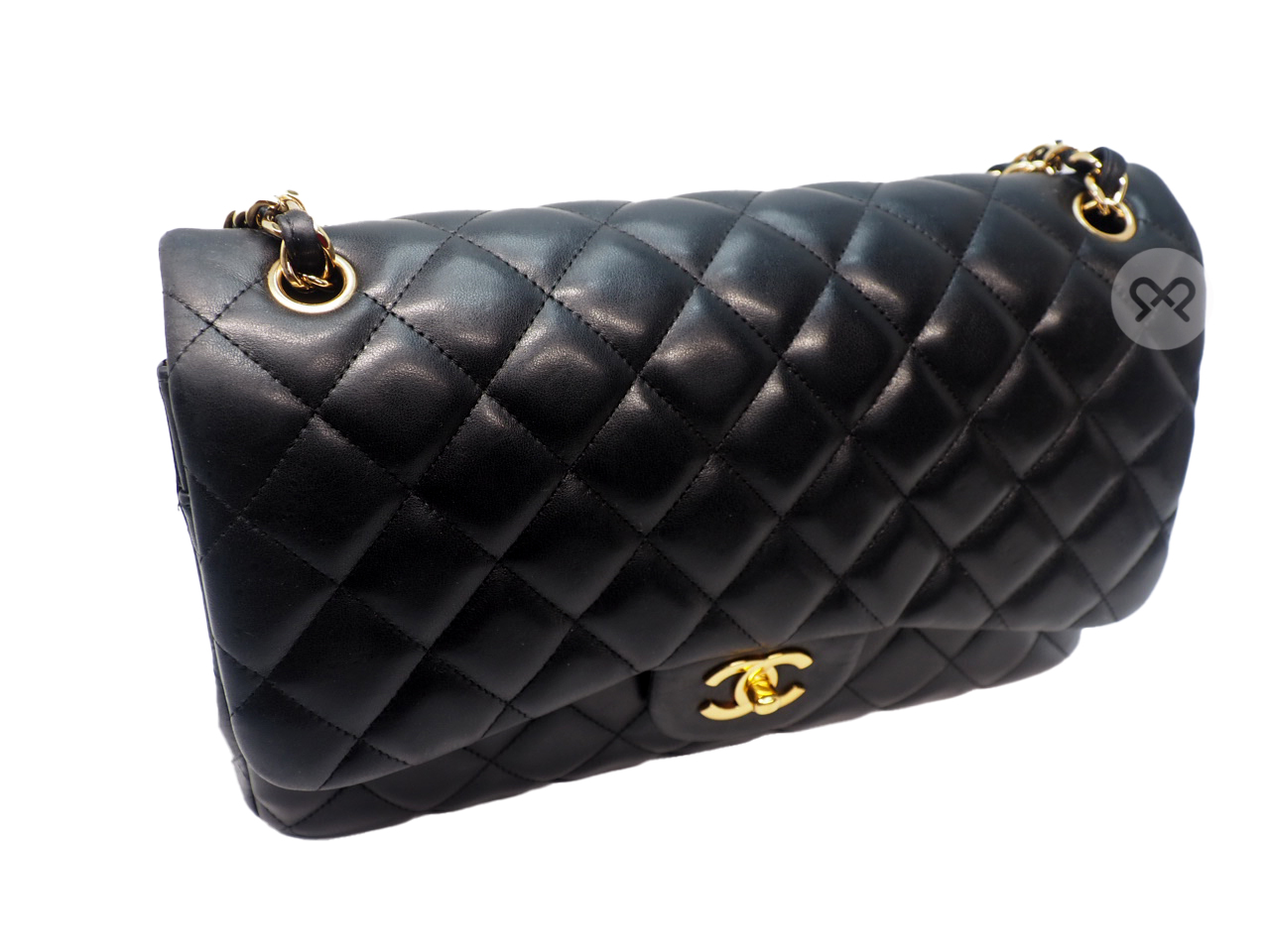 Chanel 14980709 Black Lambskin A58600 Classic Jumbo Double Flap 30cm Gold Hardware Bag - Image 5
