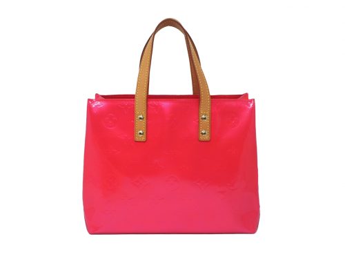 Rare find ! Louis Vuitton M91221 Fuschia Pink Monogram Vernis Leather Reade PM Tote Bag (MI0013)