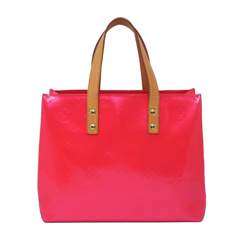 Rare find ! Louis Vuitton M91221 Fuschia Pink Monogram Vernis Leather Reade PM Tote Bag (MI0013)