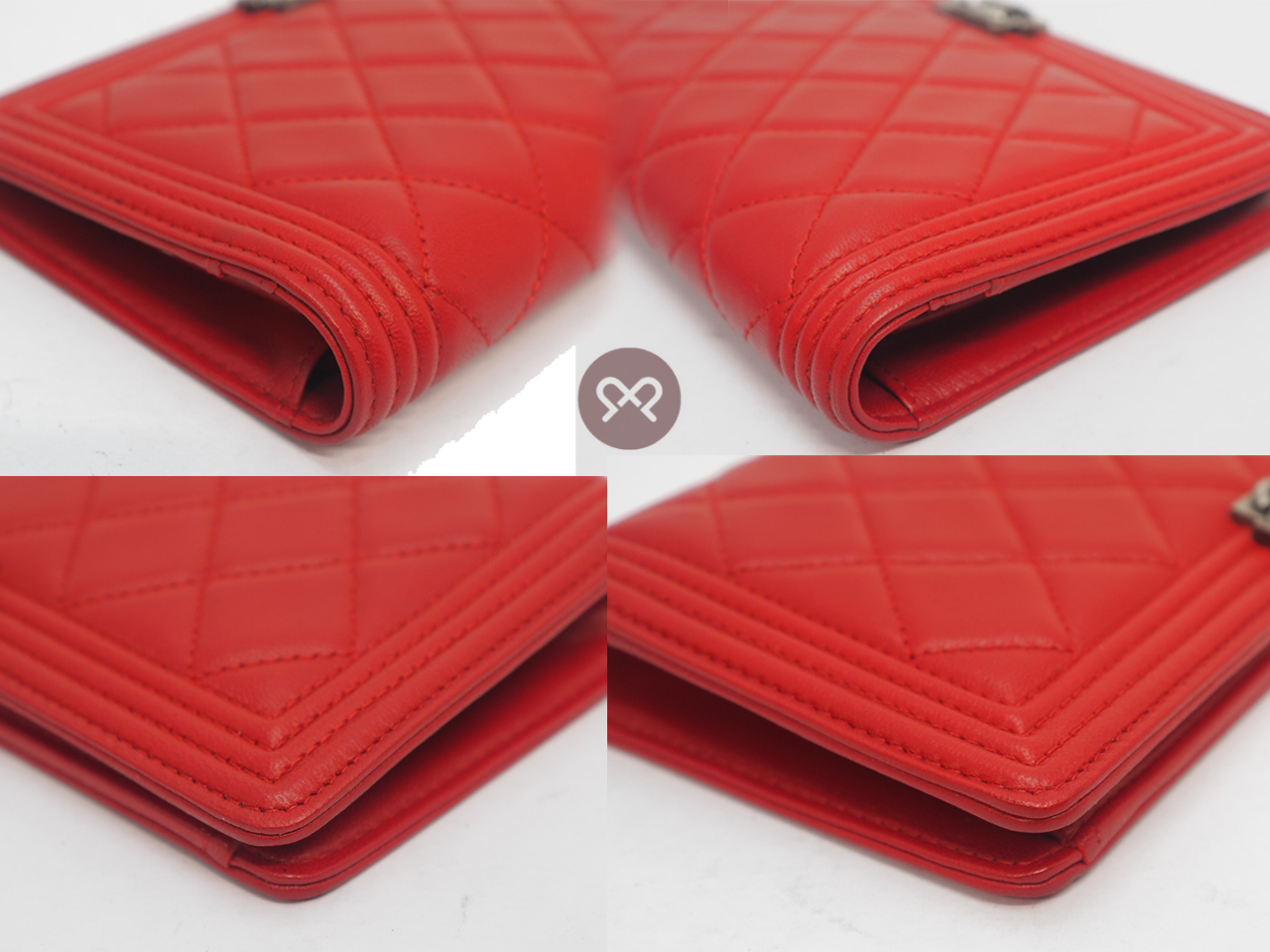 Brand New ! Chanel 20288436 Red Lambskin Boy Flap 8 Cards Long Wallet Ruthenium Hardware - Image 6