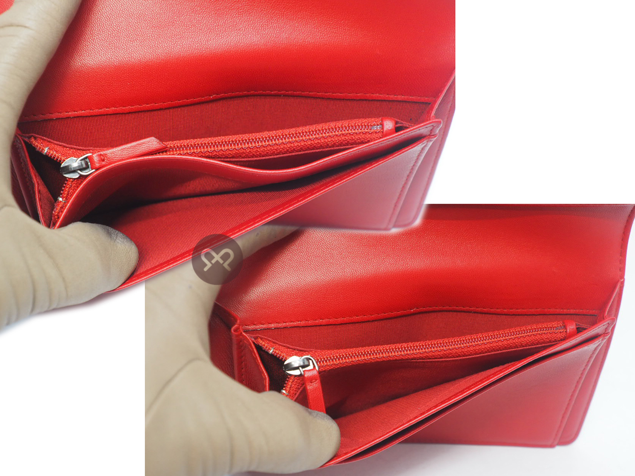 Brand New ! Chanel 20288436 Red Lambskin Boy Flap 8 Cards Long Wallet Ruthenium Hardware - Image 7