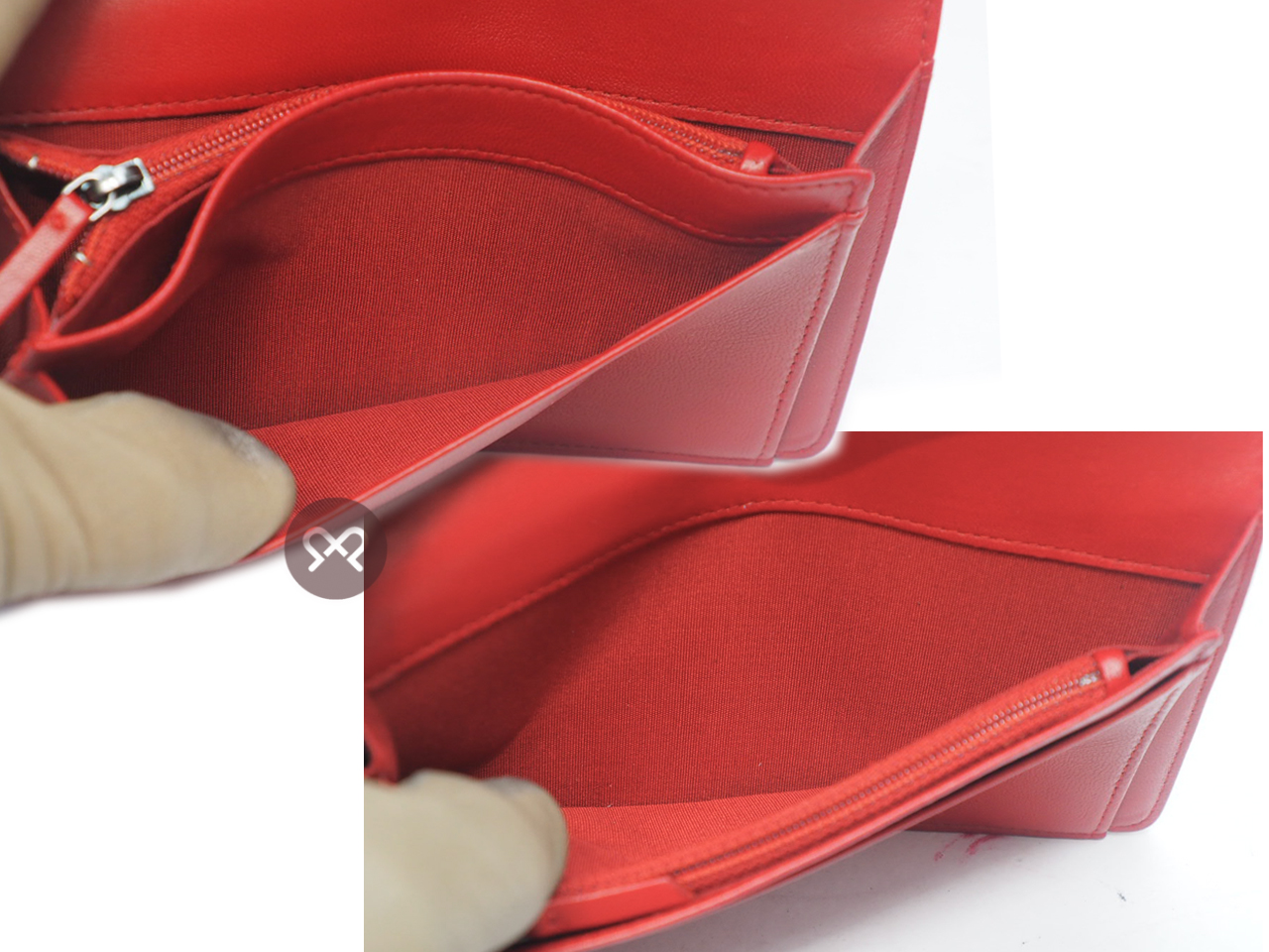 Brand New ! Chanel 20288436 Red Lambskin Boy Flap 8 Cards Long Wallet Ruthenium Hardware - Image 8